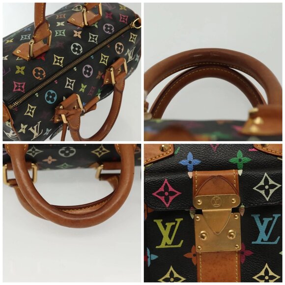 LOUIS VUITTON Monogram Multicolor Speedy 30 Hand Bag Black M92642 LV Auth fm4819 - Picture 16 of 16